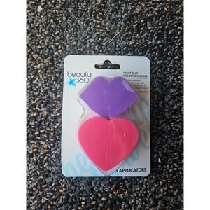CVS Beauty 360 Heart & Lip Cosmetic Wedges Makeup Tools Latex Free 3 Applicators